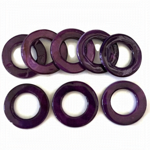 As Low As $2 Medium Purple Mother of Pearl Shell Donut Ring Hoop Frame Beads (8)